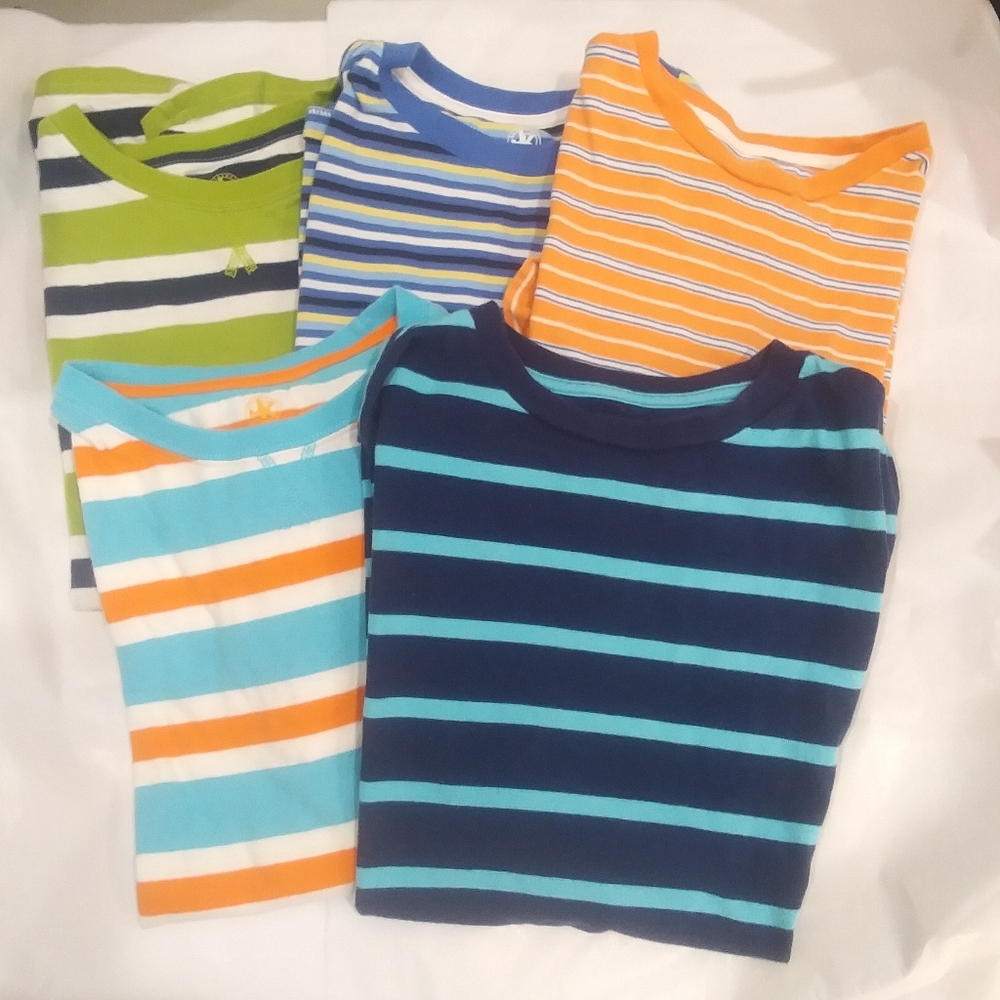 J Khaki Striped Cotton T-Shirts Bundle, Boys Large